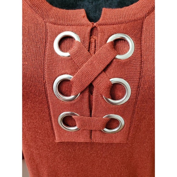 Inner Circle Women's Rayon Round Neck Long Sleeve Knee Length Dress Size X-Large - Picture 6 of 12